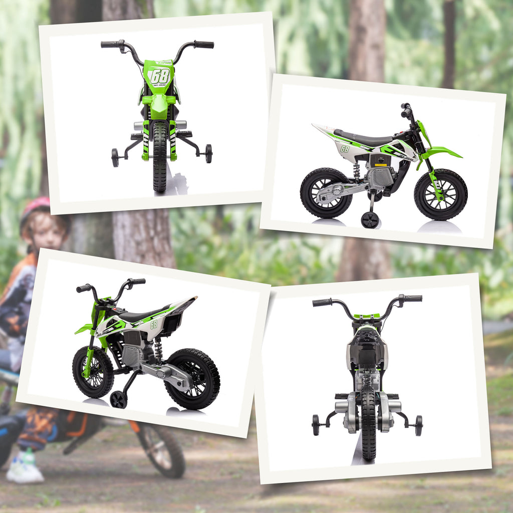 12V Kids Electric Motorbike, Kids Electric Ride on motorcycle w/ Twist Grip Throttle, Training Wheels