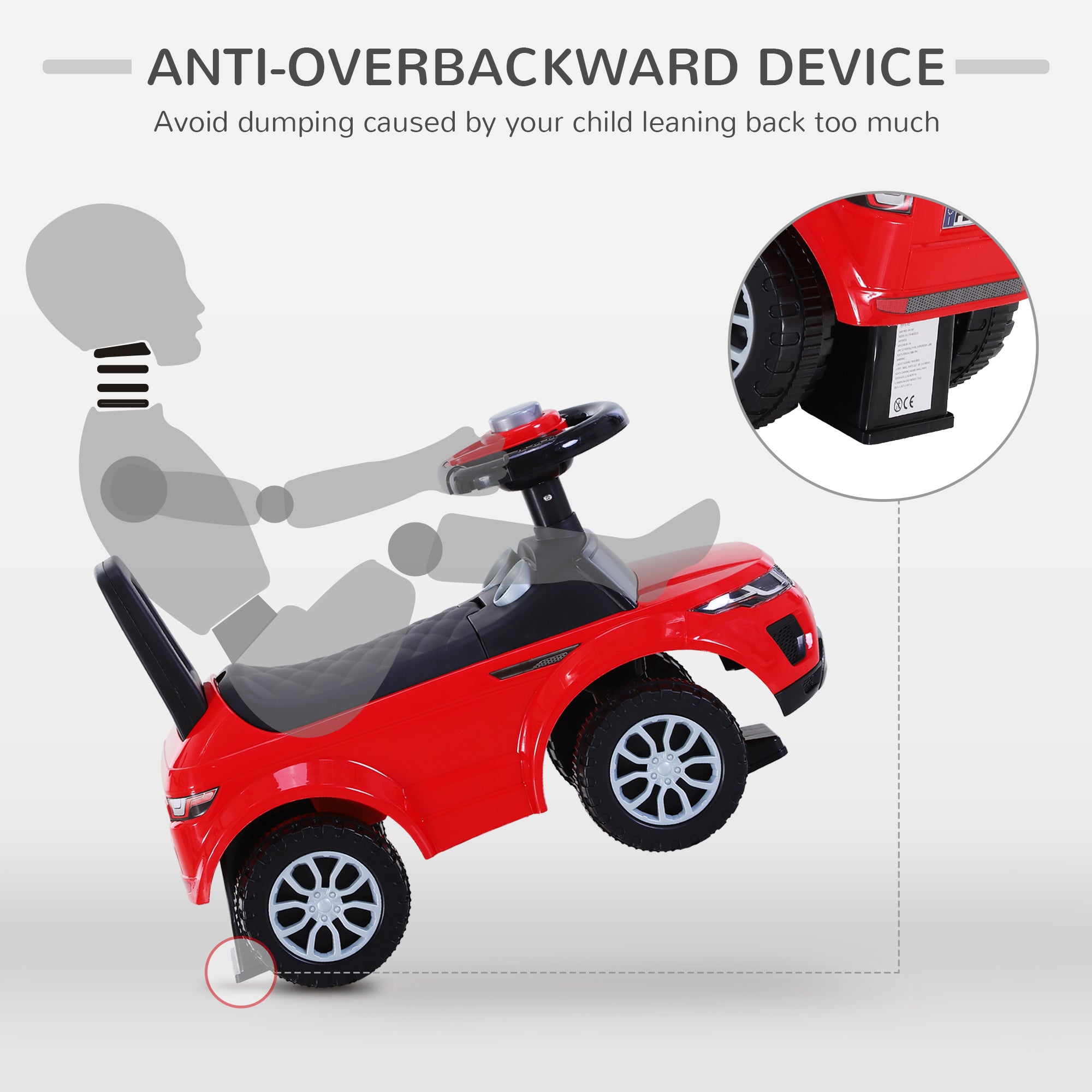 3-in-1 Ride On Car Foot To Floor Slider Toddler w/ Horn Steering Wheel NO POWER Manual Under Seat Storage Safe Design for 1-3 Year Old