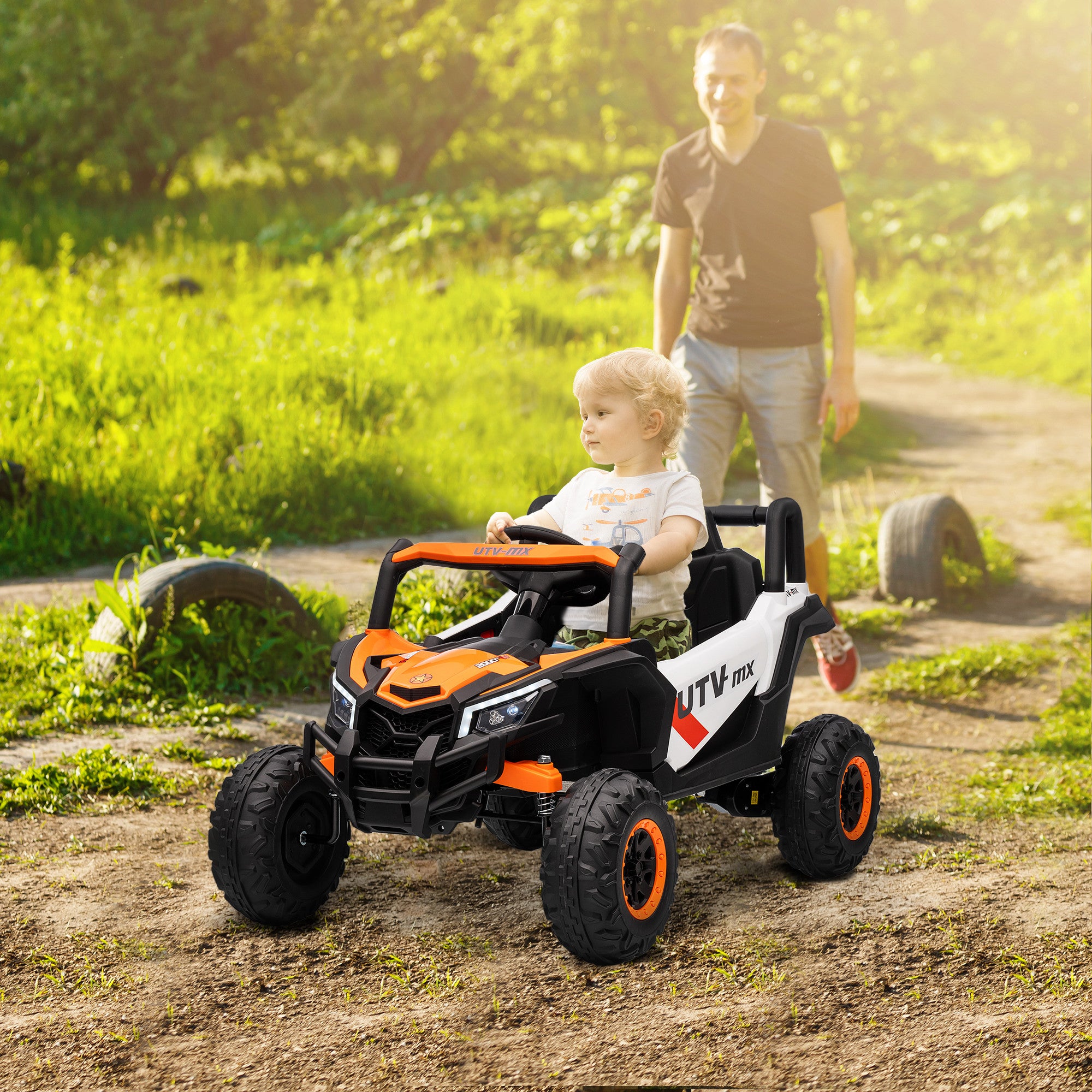 12V Kids Ride On Car with Remote Control, Kids Electric Car with Suspension System, Music, for Ages 3-5 Years