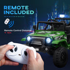 12V Battery Powered Kids Ride-On Car, Electric Truck w/ Spring Suspension, Remote, Music, Horn, Lights