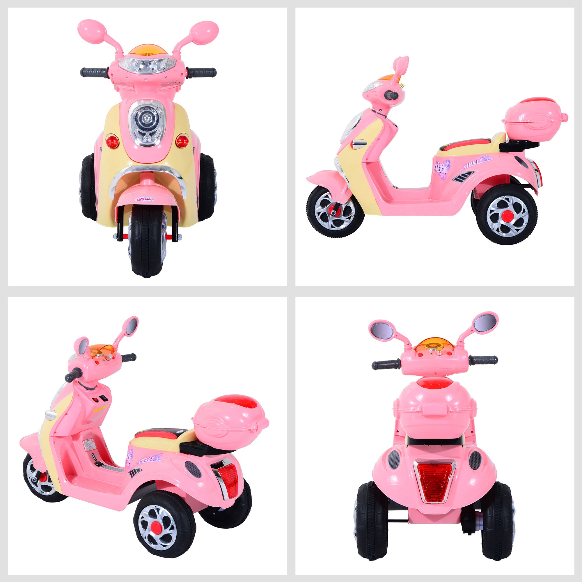 Kids Electric Ride On Toy Car 6V Electric Motorbike with Chargeable Battery Headlight and Music for 3-5 Years