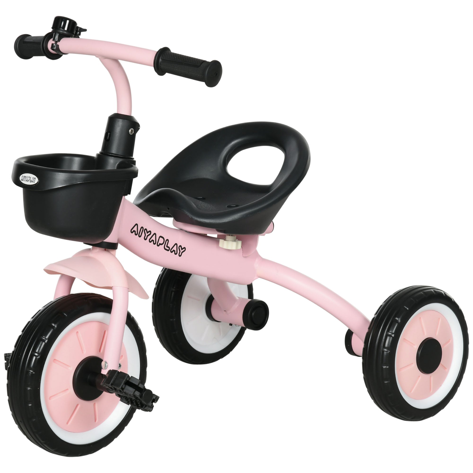 Kids Trike, Tricycle, with Adjustable Seat, Basket, Bell, for Ages 2-5 Years