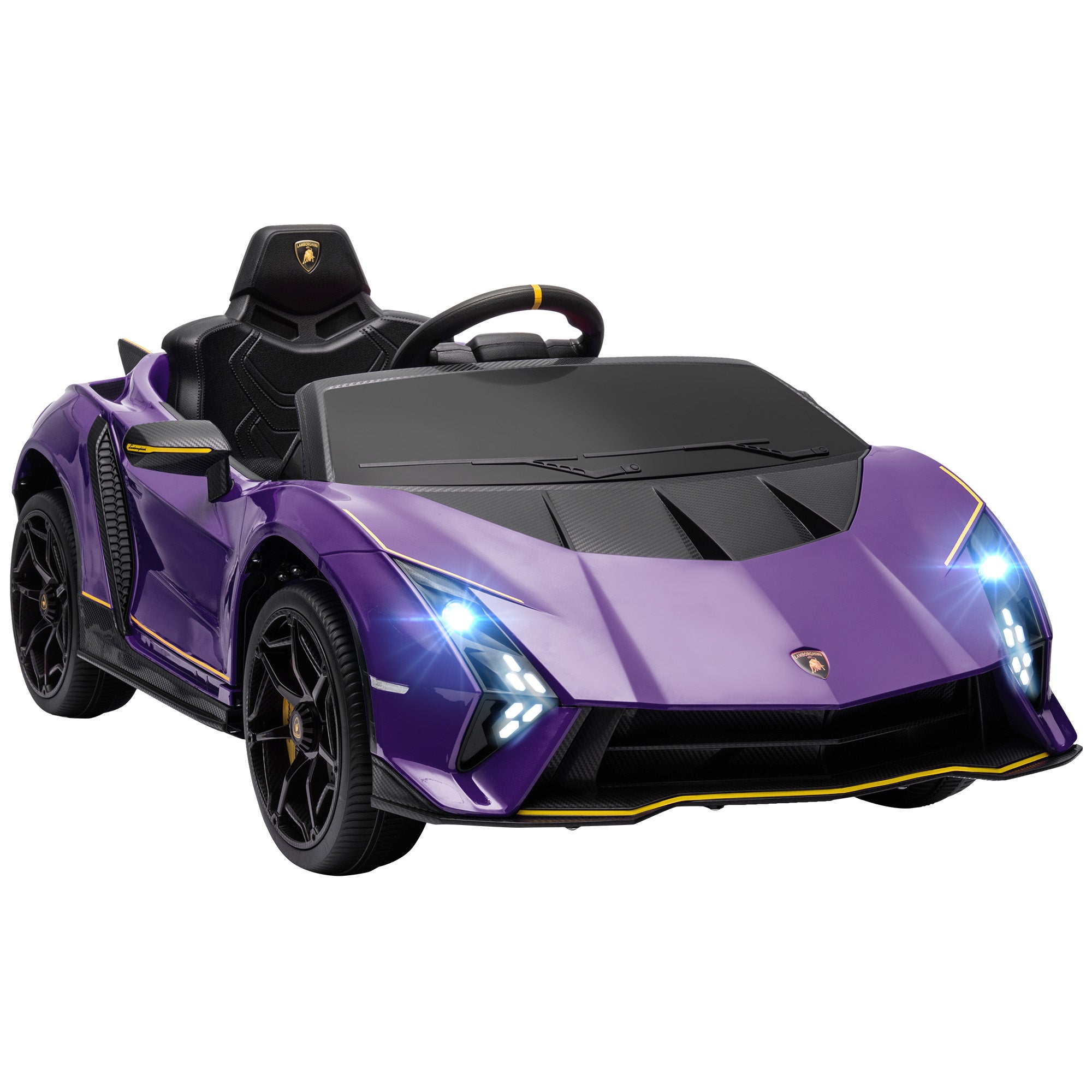 12V Lamborghini Autentica Licensed Kids Electric Car with Remote Control, Four Suspension Wheels, Soft Start