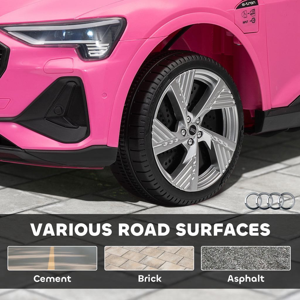 12V Kids Electric Ride on, Electric Car for Kids with Parental Remote, Music, Lights, Suspension Wheels, Pink