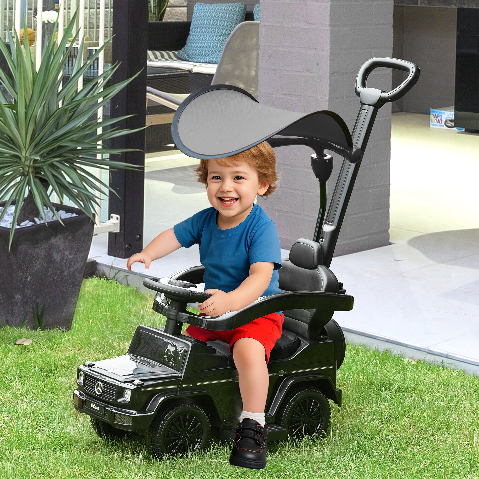 3 in 1 Kids Children Ride on Push Car Toddler Sliding Car G350 Licensed Walker Foot to Floor Slider Push-Along with Horn Steering Wheel NO POWER Manual