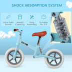 12" Kids Balance Bike No Pedal Bicycle EVA Tire Adjustable Seat Toddler Training Bike W/ Shock Absorber 2 - 5 Years Gift for Boys Girls