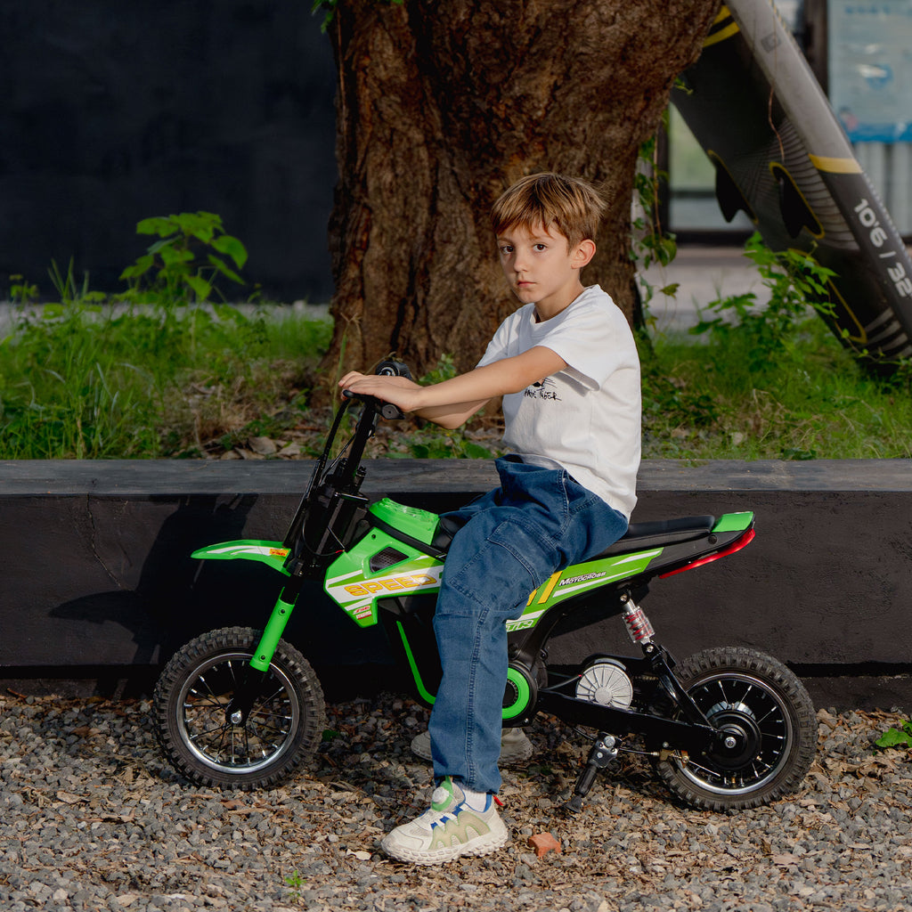 Kids Electric Motorbike, 24V Ride On Motorcycle with 3 Speeds and Rear Suspension, Dirt Bike for 8-12 Years Old