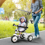 6 in 1 Tricycle for Kids with 5-point harness straps, Removable Canopy