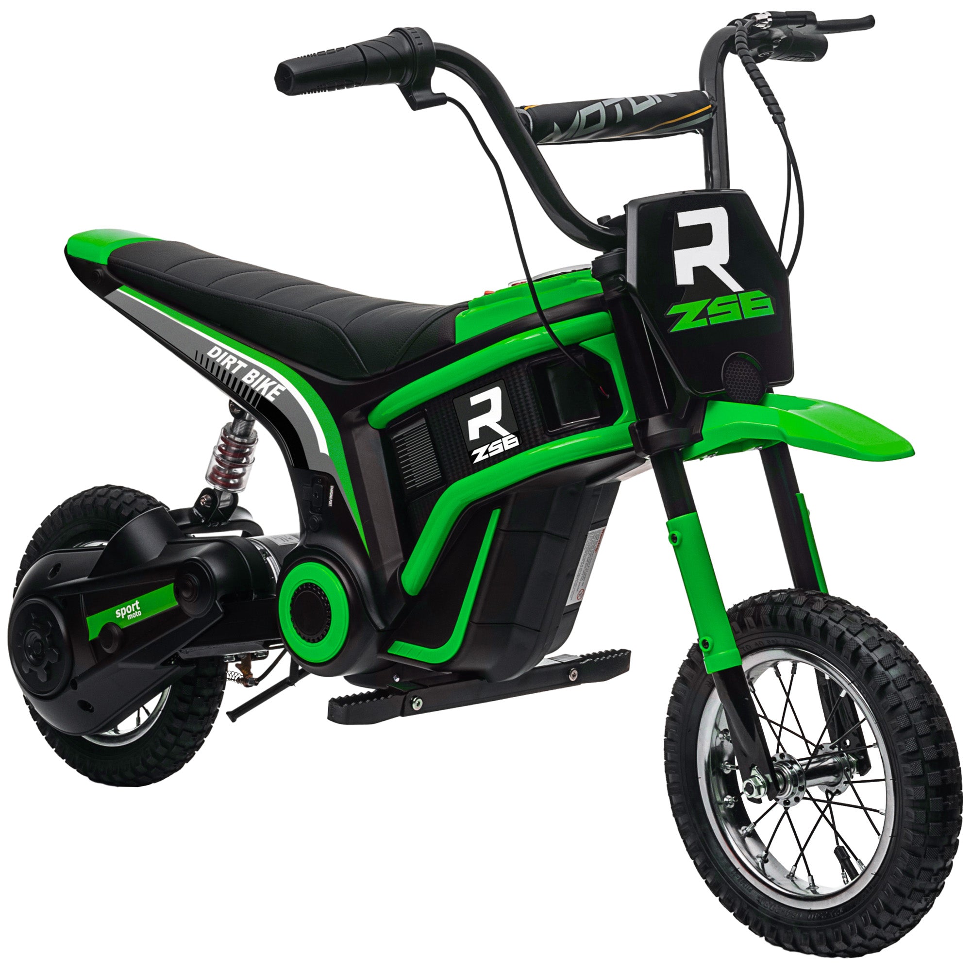 24V Electric Motorbike with Twist Grip Throttle, Music, Horn, 12" Pneumatic Tyres, 16km/h Max Speed