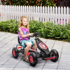 Kids Pedal Go Kart, with Adjustable Seat, Inflatable Tyres