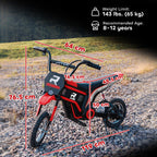 24V Electric Motorbike with Twist Grip Throttle, Music, Horn, 12" Pneumatic Tyres, 16km/h Max Speed
