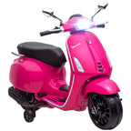 12V Vespa Licensed Kids Electric Motorbike w/ Music, Headlights, FM Radio, for 3-6 Years