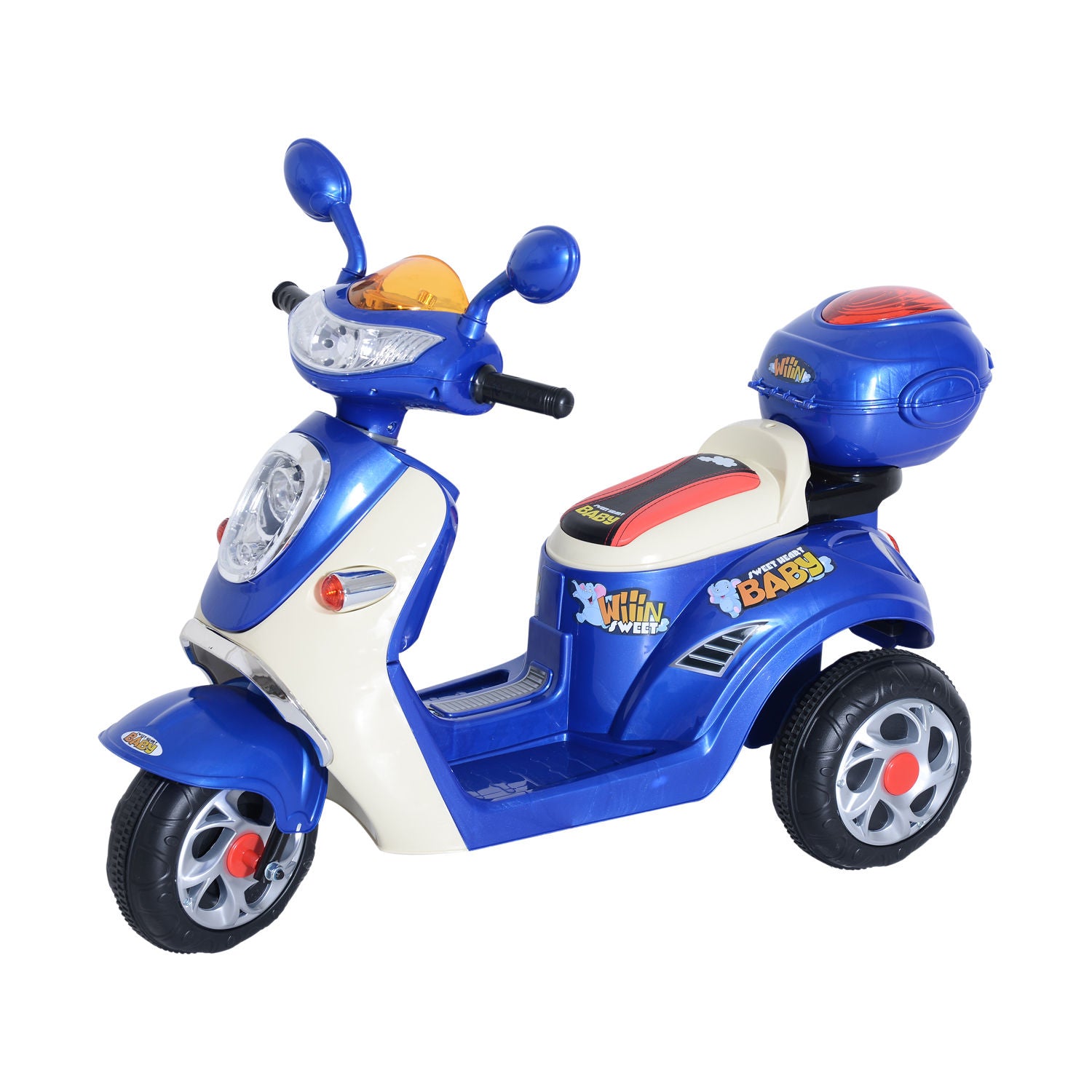 Kids Electric Ride On Toy Car 6V Electric Motorbike with Chargeable Battery Headlight and Music for 3-5 Years