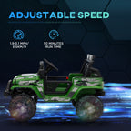 12V Battery Powered Kids Ride-On Car, Electric Truck w/ Spring Suspension, Remote, Music, Horn, Lights