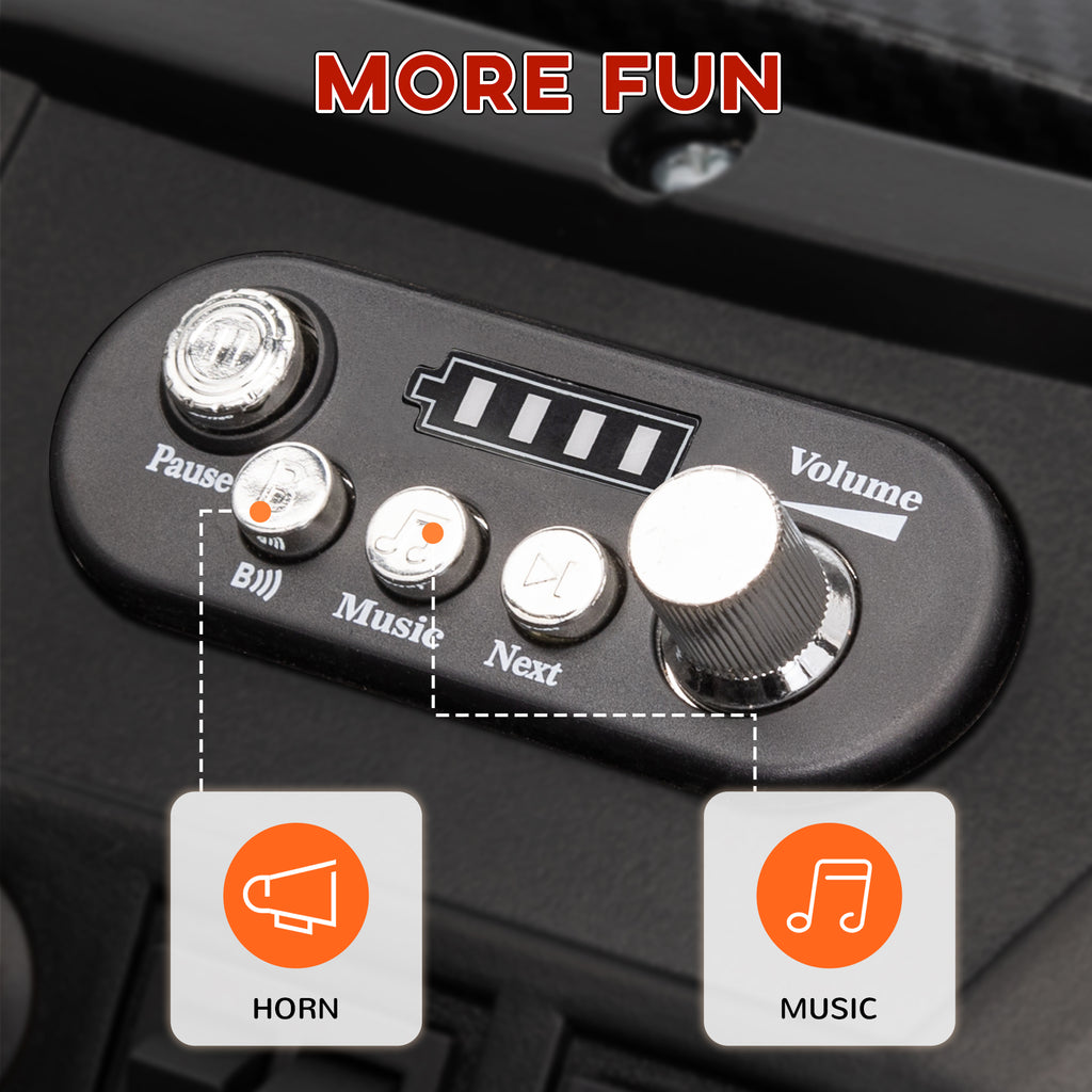 24V 2 Seater Kids Electric Car with Remote Control, Suspension System,  Slow Start, 3 Speeds, for 3-8 Years, Black