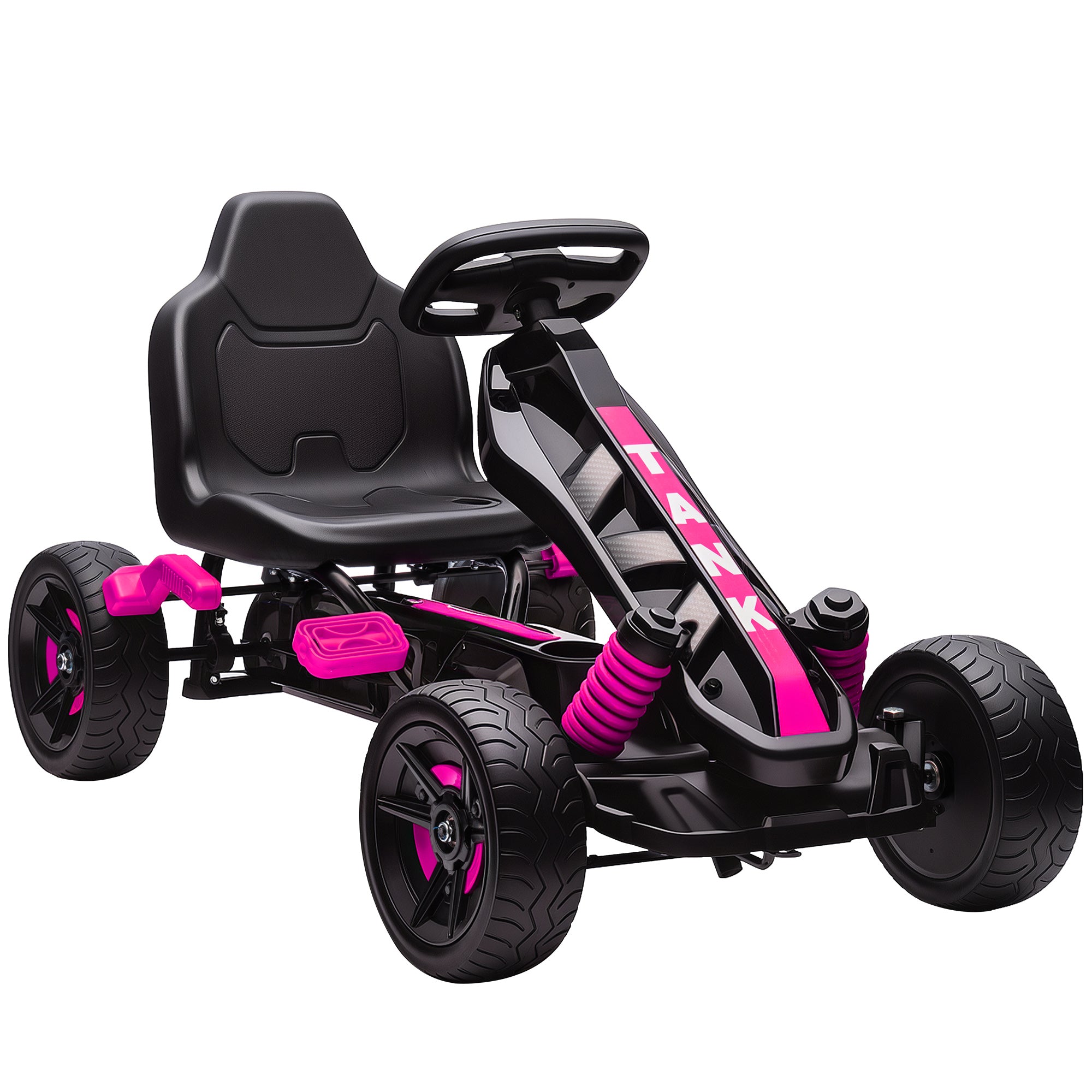 Pedal Go Kart for Kids Aged 3-6 Years, with Freewheel System, Brake, EVA Anti-Slip Wheels