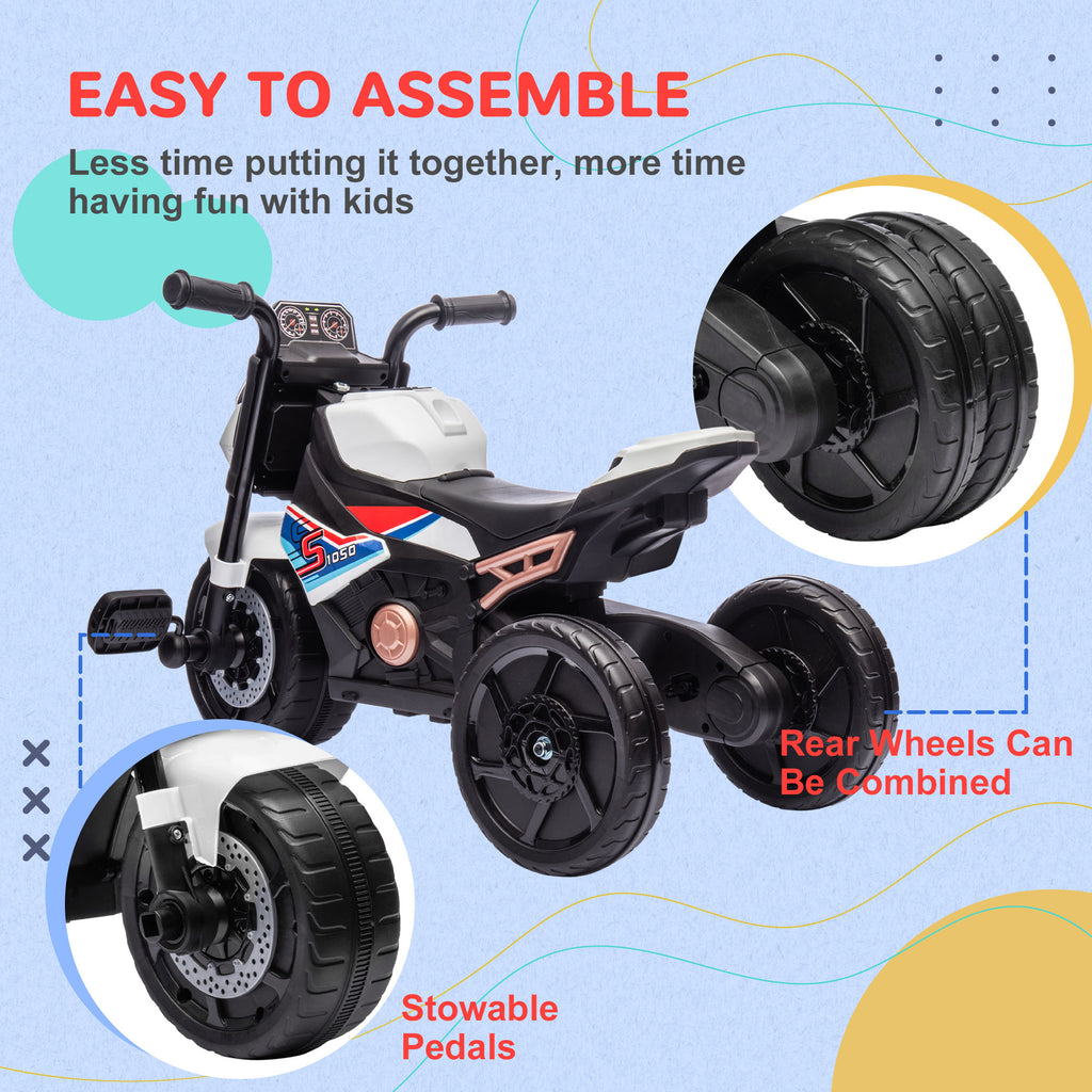 Motorcycle Design, 3 in 1 Toddler Trike, Sliding Car, Balance Bike with toy safety light, Music, Horn