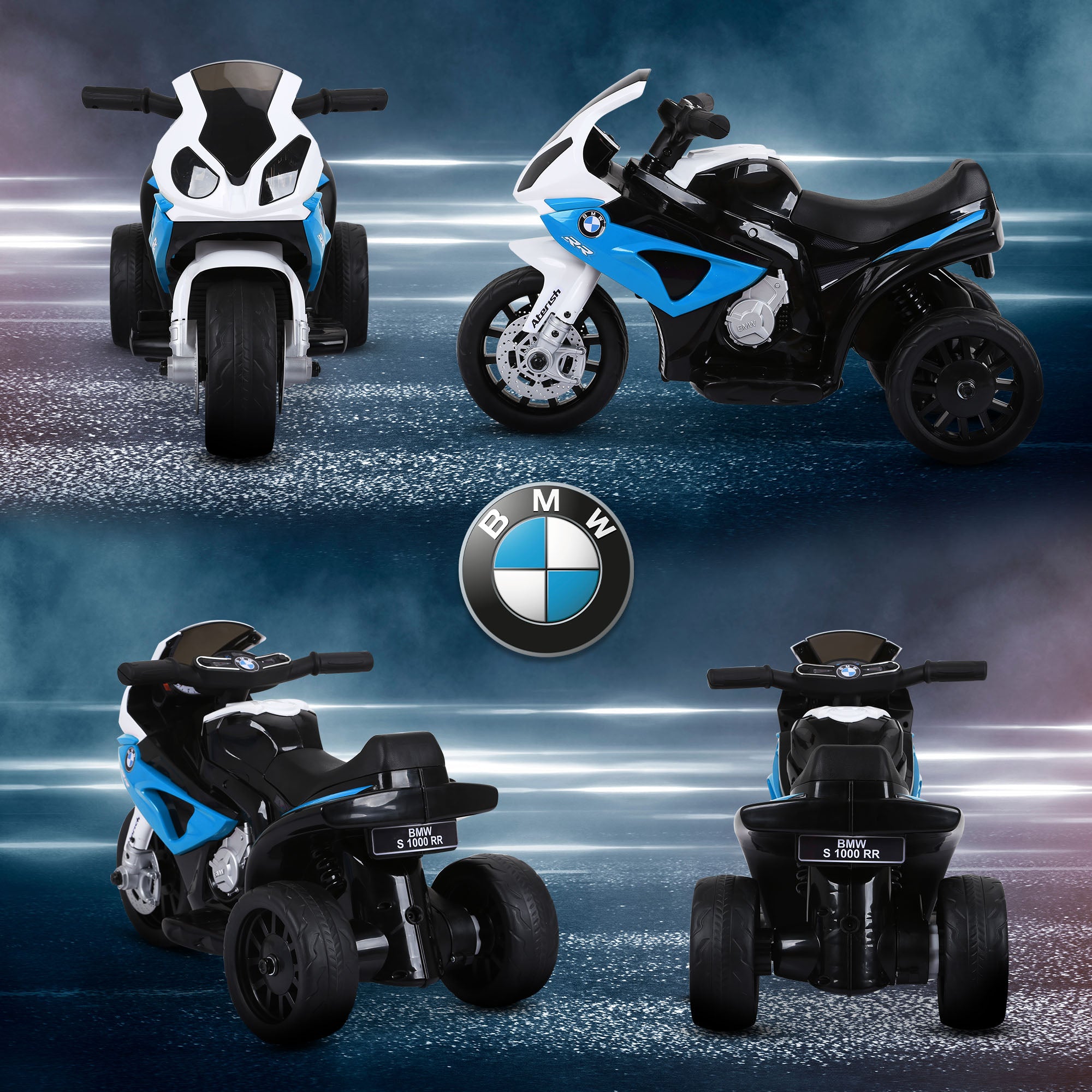 Electric Motorbike for Kids Ride on BMW Motorbike W/Headlights and Music, 6V