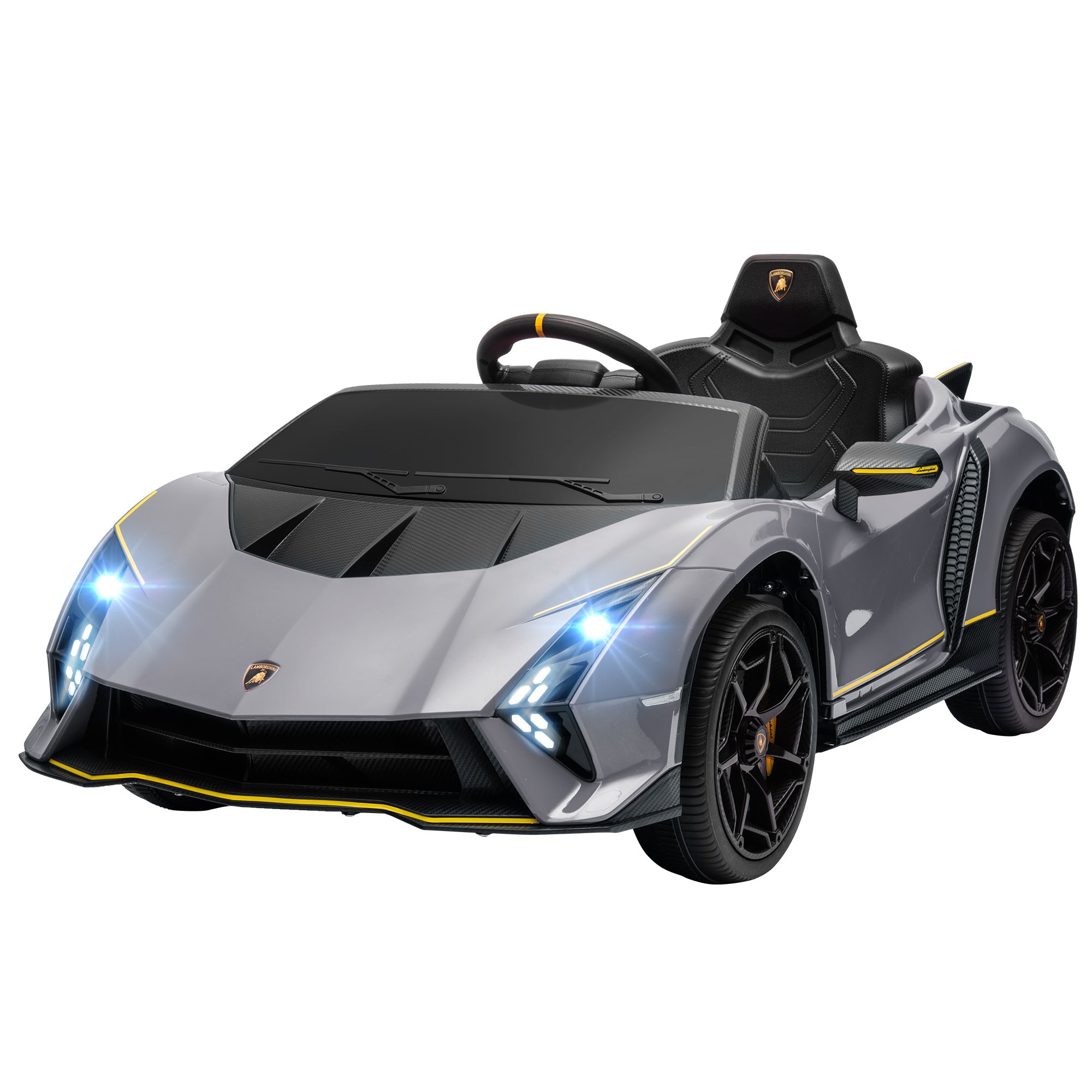 12V Lamborghini Autentica Licensed Kids Electric Car with Remote Control, 4 Suspension Wheels, Soft Start