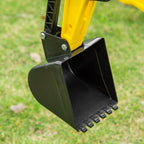 Kids Ride on Digger Pedal Go Kart Pretend Play Construction No Power Truck with Horn for 3 - 6 Years, Yellow