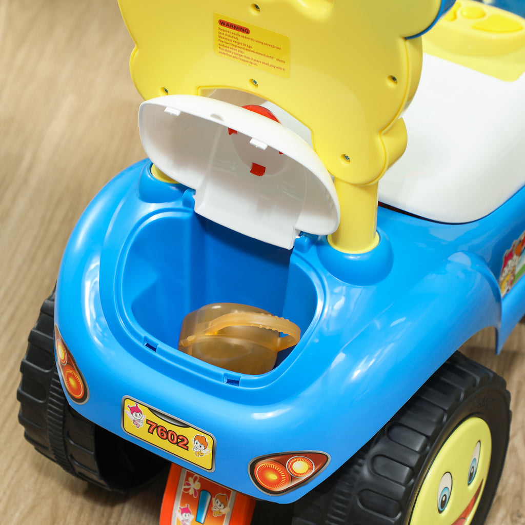 Foot to Floor oddler Ride on Toy w/ Music, Light, Horn, Under Seat Storage, Anti-Over-Backwards Device