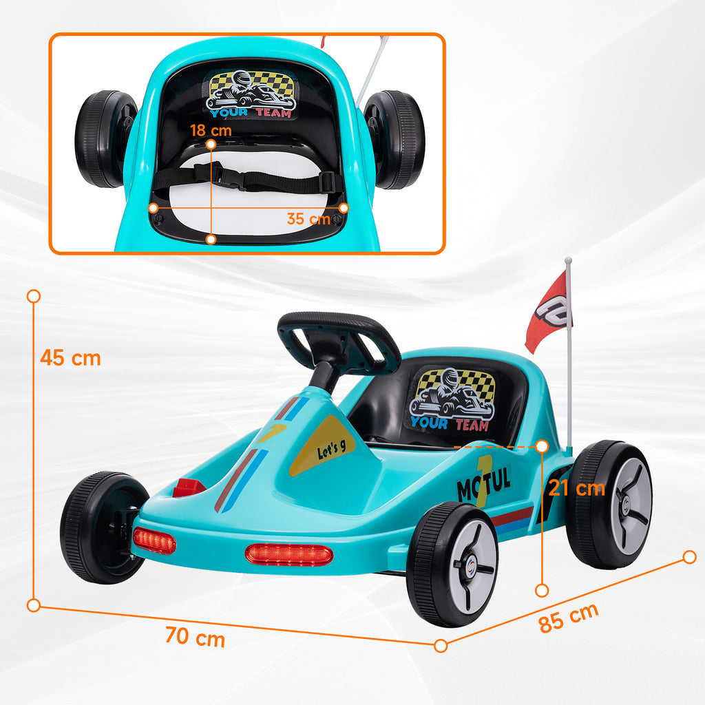 6V Electric Go Kart for Kids with Music, Light, Horn, for 3-5 Years