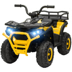 12V Kids Electric Ride on ATV, Battery-Powered Quad Bike w/ Spring Suspension, Forward Backward, Storage Basket