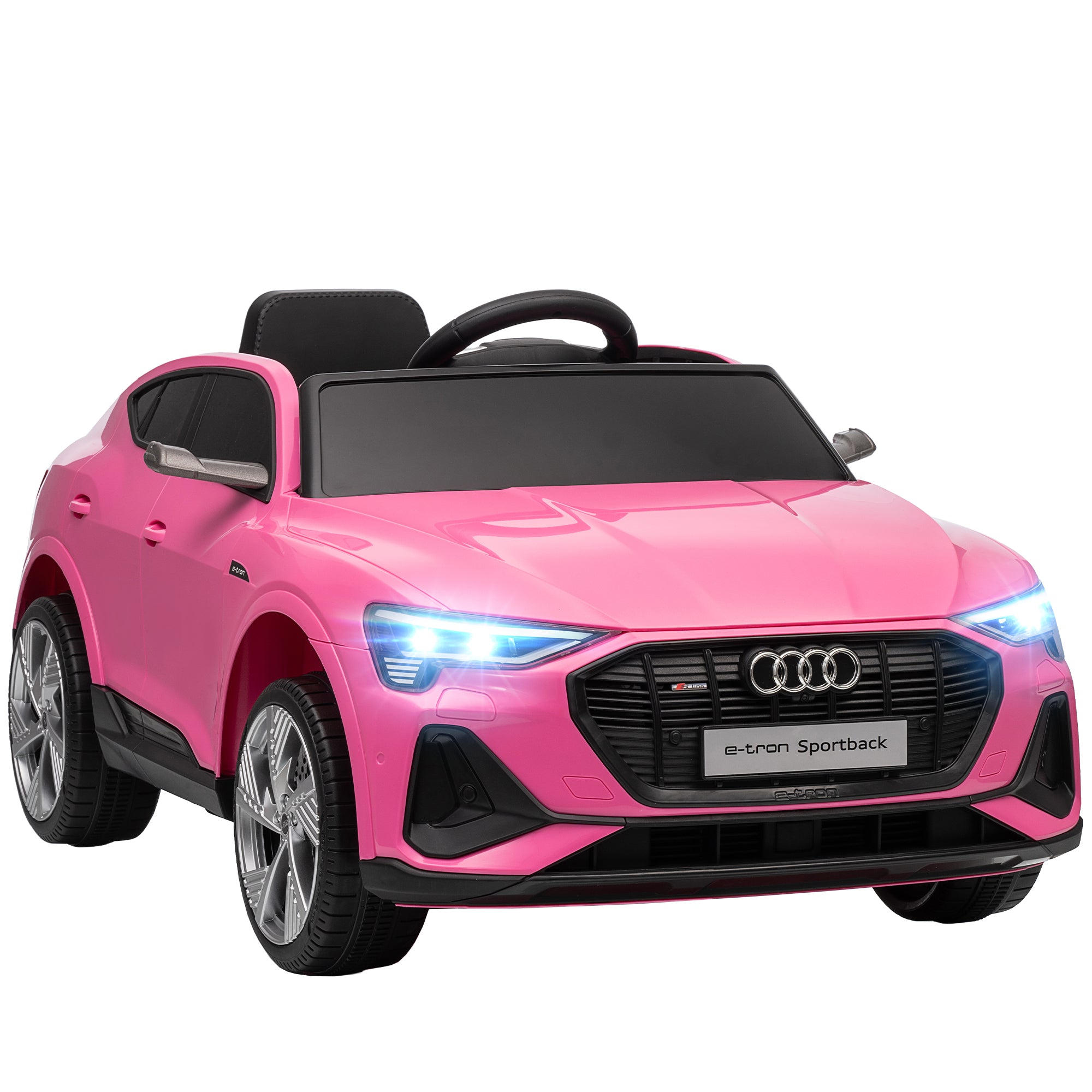 12V Kids Electric Ride on, Electric Car for Kids with Parental Remote, Music, Lights, Suspension Wheels, Pink