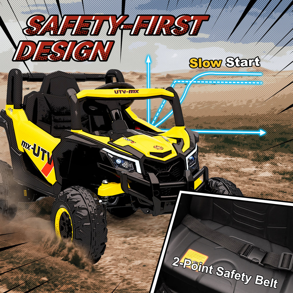 12V Kids Ride On Car with Remote Control, Kids Electric Car with Suspension System, Music, for Kids 3-5 Years