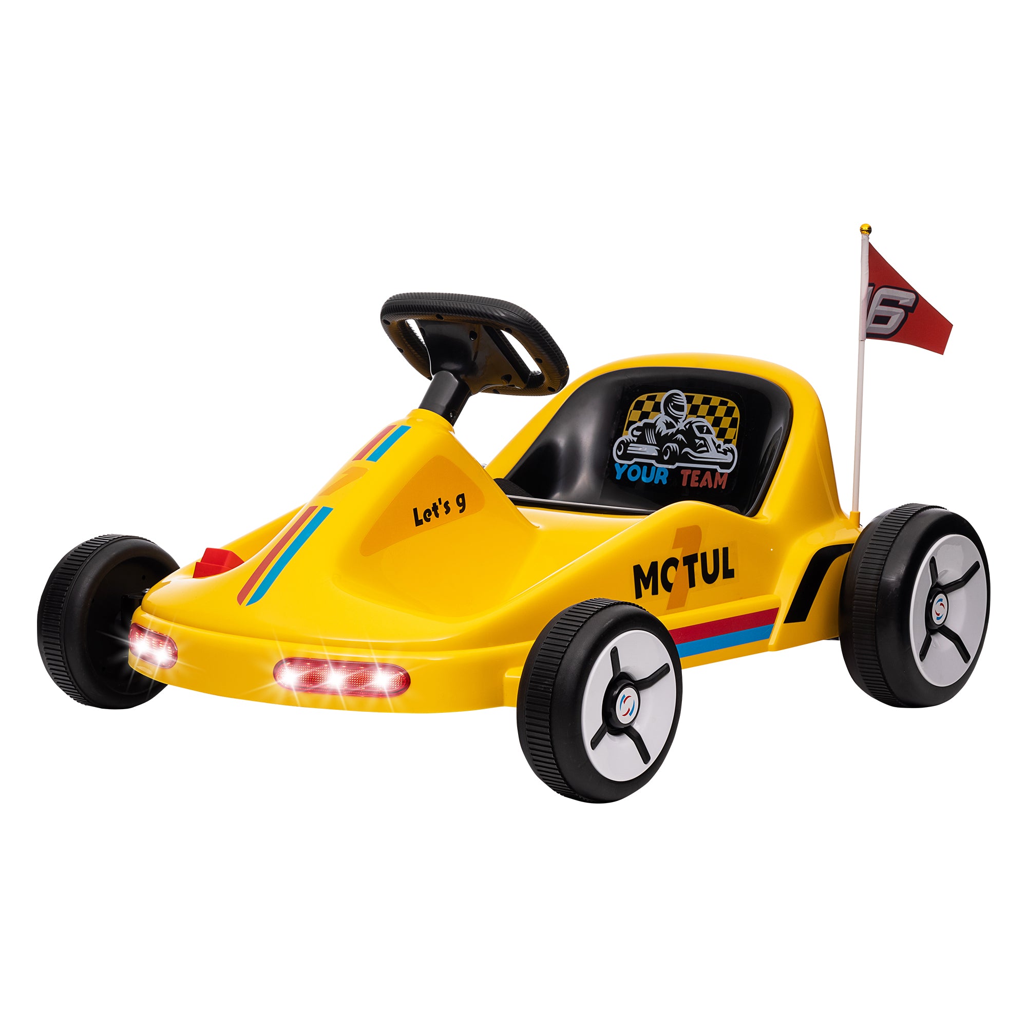 6V Electric Go Kart for Kids with Music, Light, Horn, for 3-5 Years