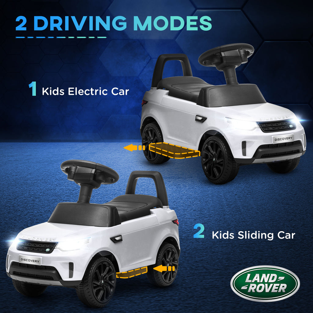 2-in-1 Land Rover Licensed 6V Kids Electric Ride On Car, Sliding Car w/ Headlights, Music, for 18-60 Months