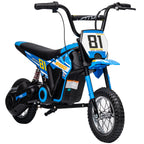 Kids Electric Motorbike, 24V Ride On Motorcycle with 3 Speeds and Rear Suspension, Dirt Bike for 8-12 Years Old