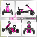 Pedal Go Kart for Kids 2-5 Years, with Silent EVA Wheels, Metal Frame