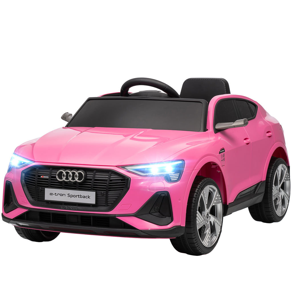 12V Kids Electric Ride on, Electric Car for Kids with Parental Remote, Music, Lights, Suspension Wheels, Pink