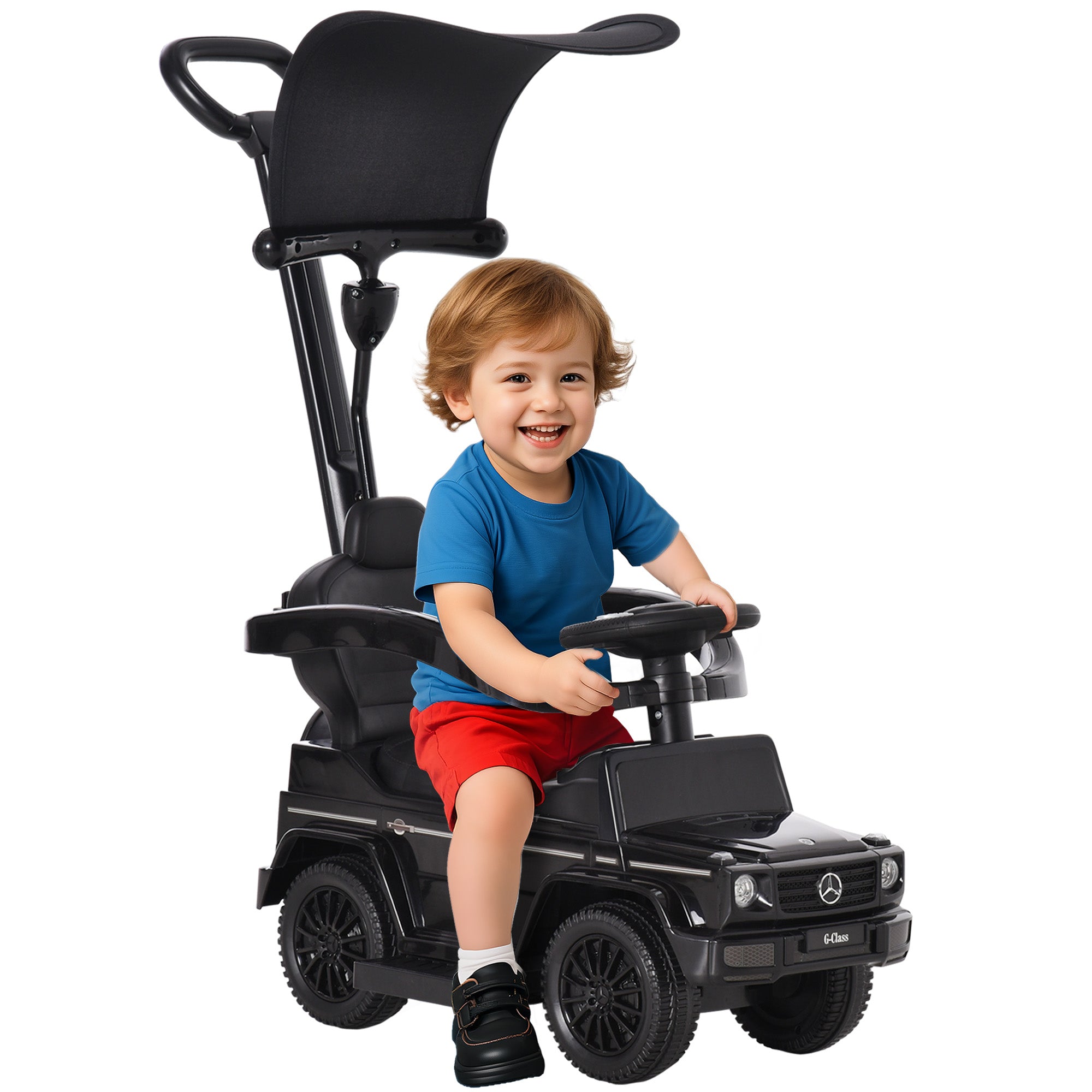 3 in 1 Kids Children Ride on Push Car Toddler Sliding Car G350 Licensed Walker Foot to Floor Slider Push-Along with Horn Steering Wheel NO POWER Manual