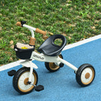 Kids Trike, Tricycle, with Adjustable Seat, Basket, Bell, for Ages 2-5 Years