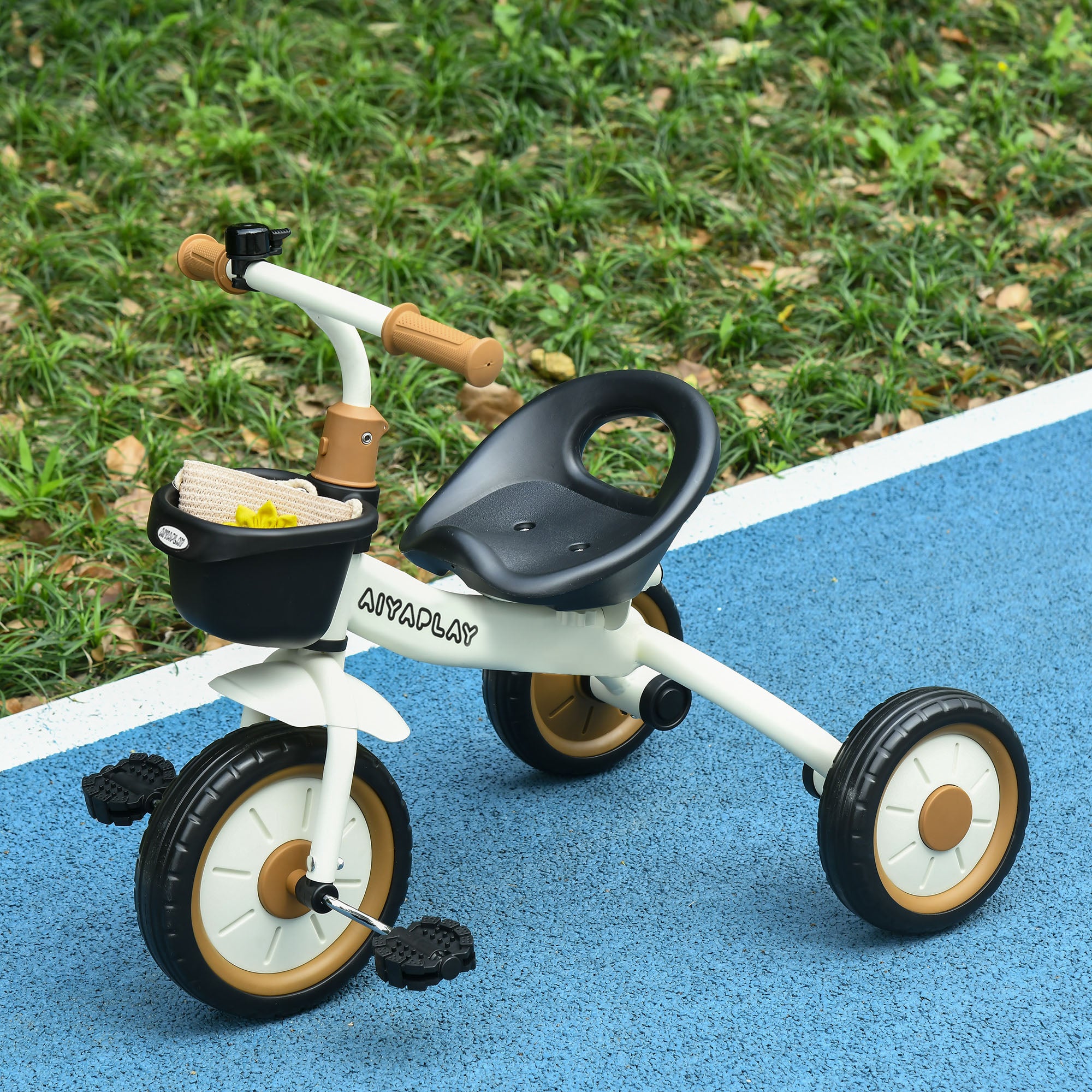 Kids Trike, Tricycle, with Adjustable Seat, Basket, Bell, for Ages 2-5 Years