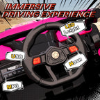 12V Kids Ride On Car with Remote Control, Kids Electric Car with Suspension System, Music, for Kids 3-5 Years