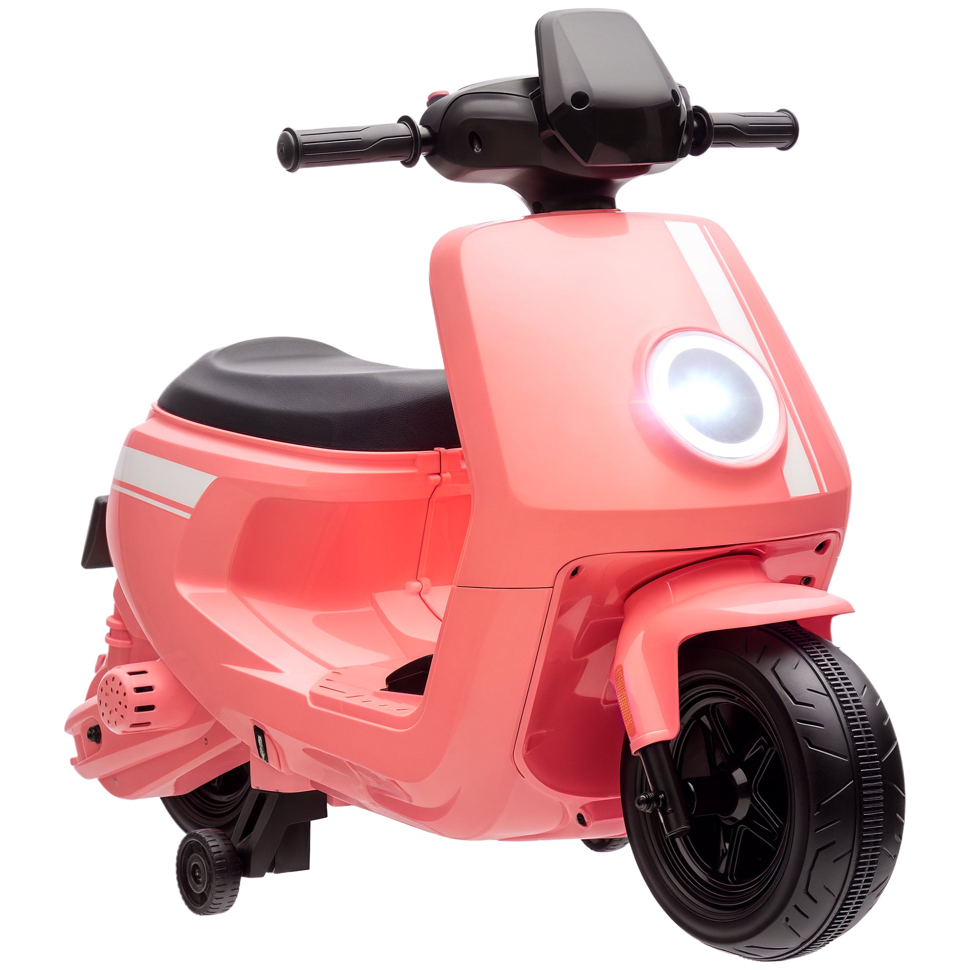 6V Ride on Motorbike, Kids Electric Motorbike w/ Headlights, Music, Training Wheels, for Ages 18-36 Months