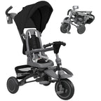 6 in 1 Foldable Kids Trike with Adjustable Parent Handle & Canopy for Ages 1-5, Black