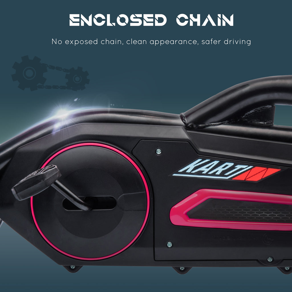 Kids Pedal Go Kart, with Adjustable Seat, EVA Wheels, Seat, Handbrake