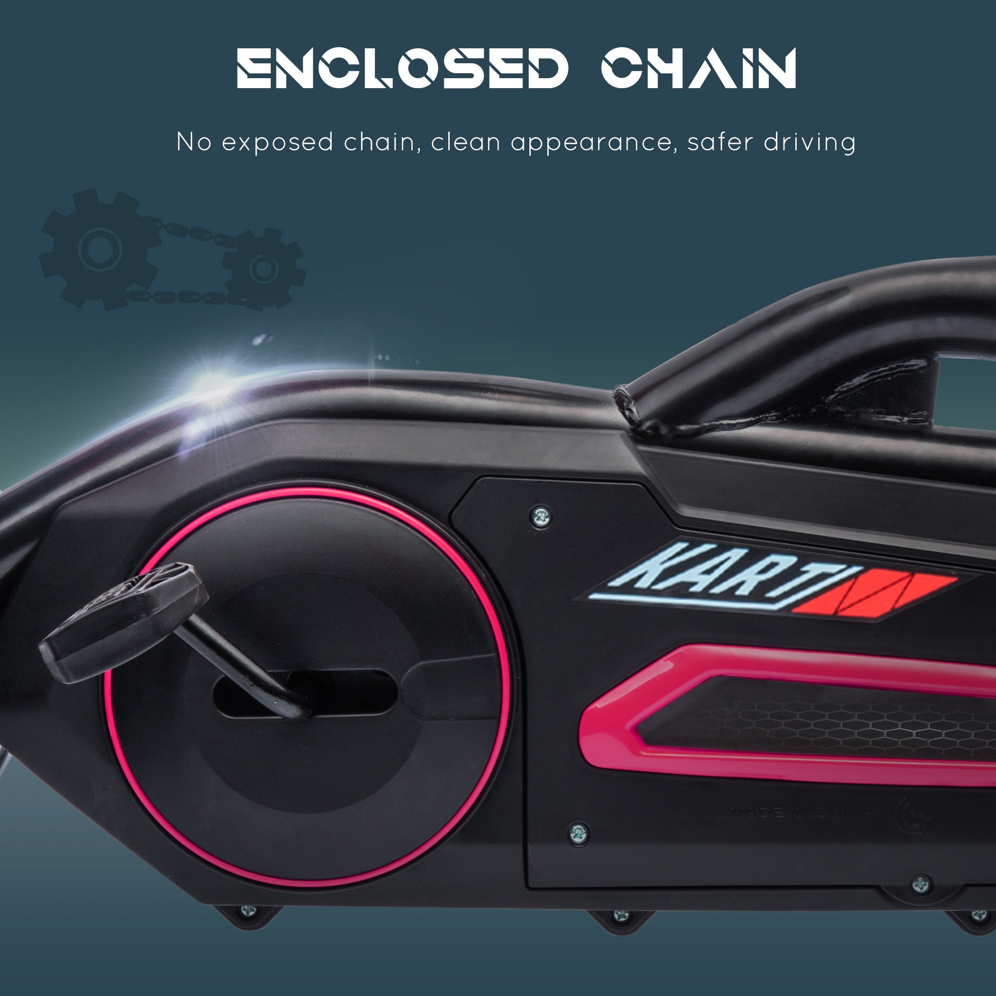 Kids Pedal Go Kart, with Adjustable Seat, EVA Wheels, Seat, Handbrake