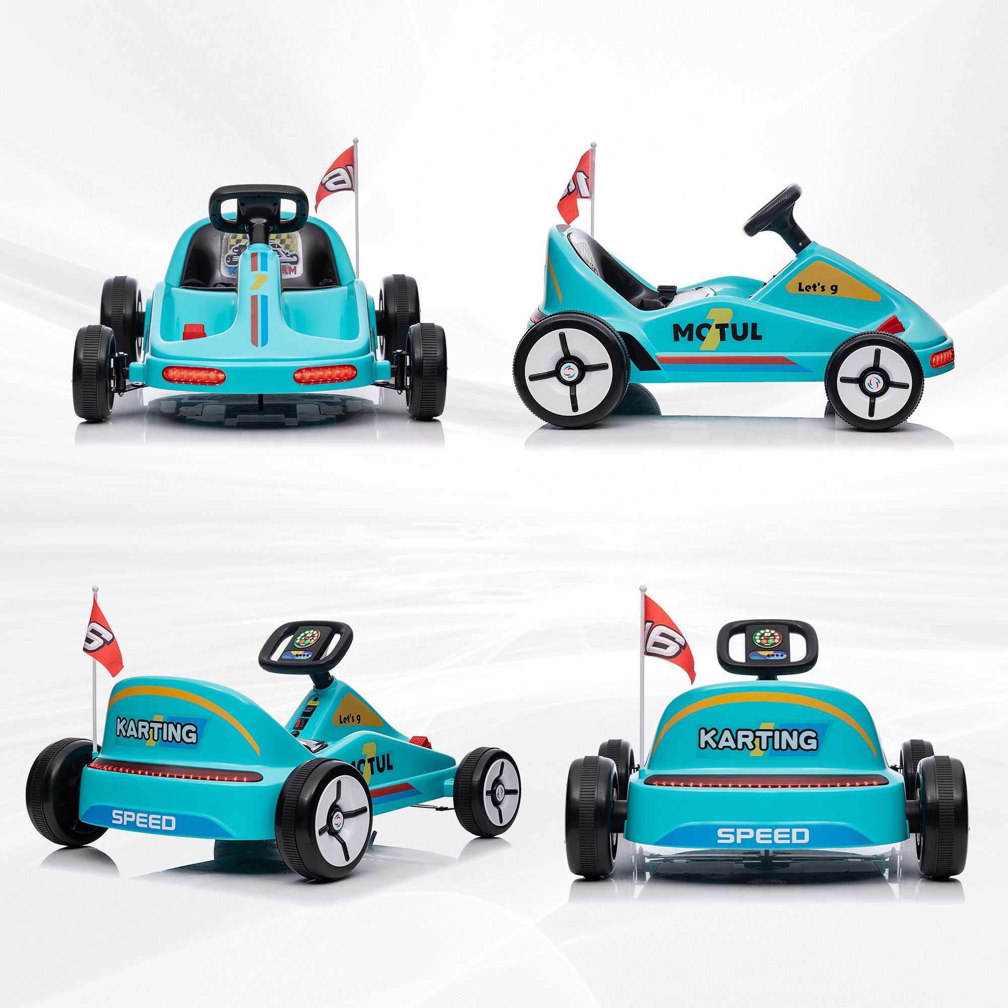 6V Electric Go Kart for Kids with Music, Light, Horn, for 3-5 Years