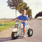 Foot To Floor Sliding Kids Ride On Car with Music, Bubble, for Toddler from 2 to 5 Years Old - Cream