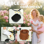 2-In-1 Toddler Trike for 2-5 Years Old, 3 Wheel Bike with Adjustable Parent Handle, Basket for Boys and Girls, White