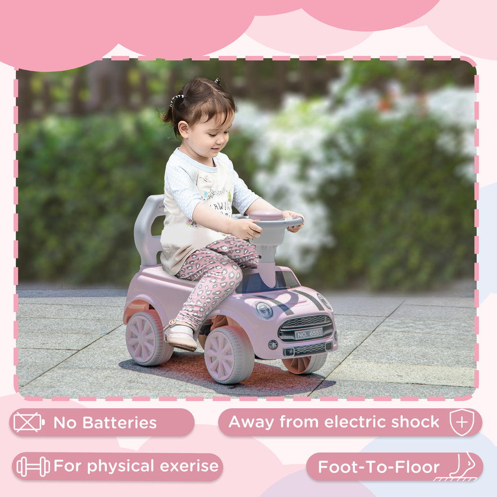 Foot To Floor Ride On Car Sliding Car w/ Air Horn, Anti-Over-Backwards, 18 to 36 Months