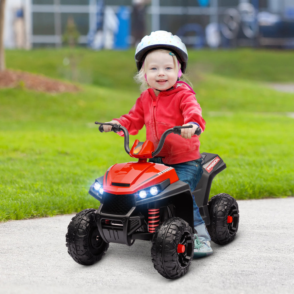 12V Kids Electric Quad Bike w/ Spring Suspension System, Forward, Backward, LED Light, Music, MP3, Red