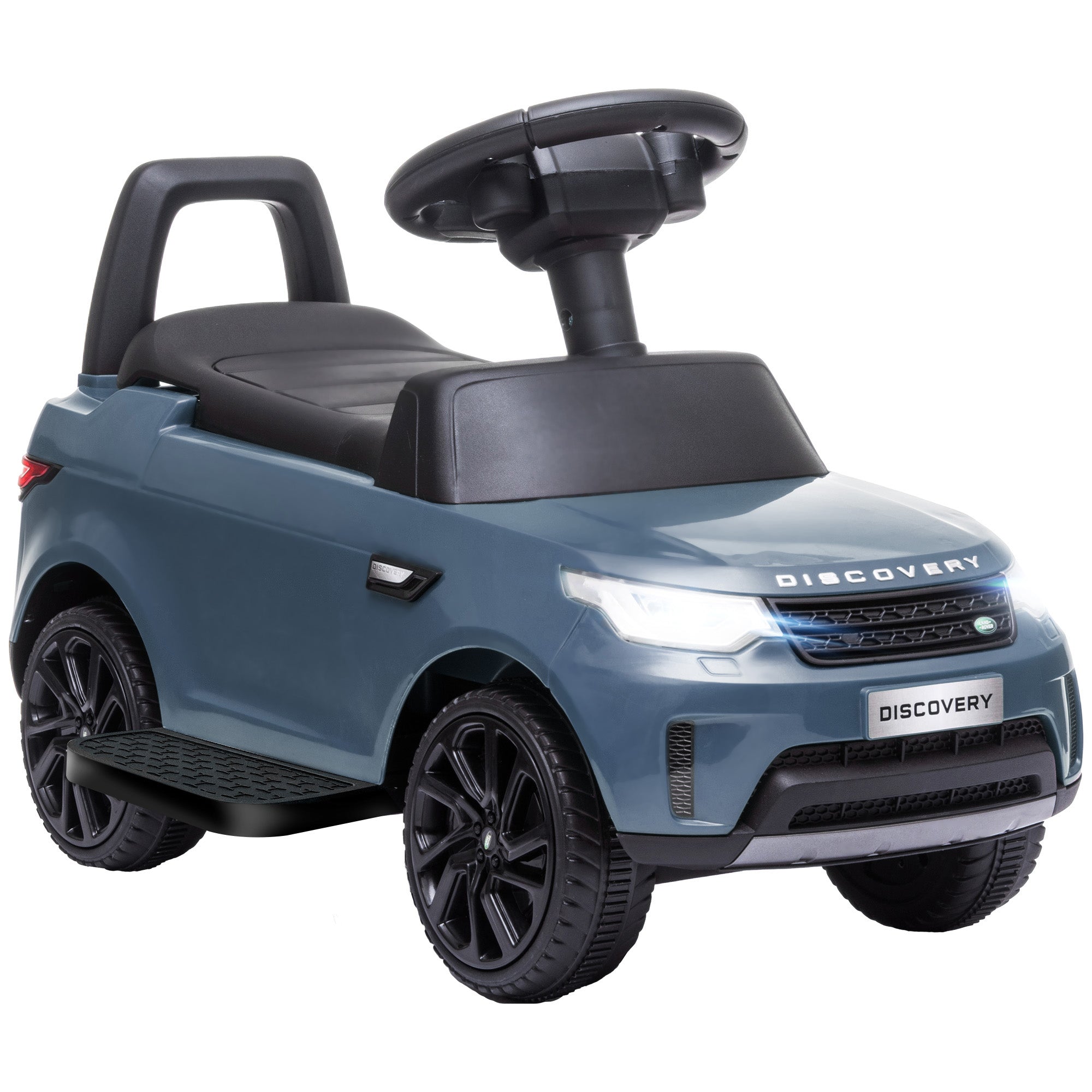 2-in-1 Land Rover Licensed 6V Kids Electric Ride On Car, Sliding Car w/ Headlights, Music, for 18-60 Months, Light Blue