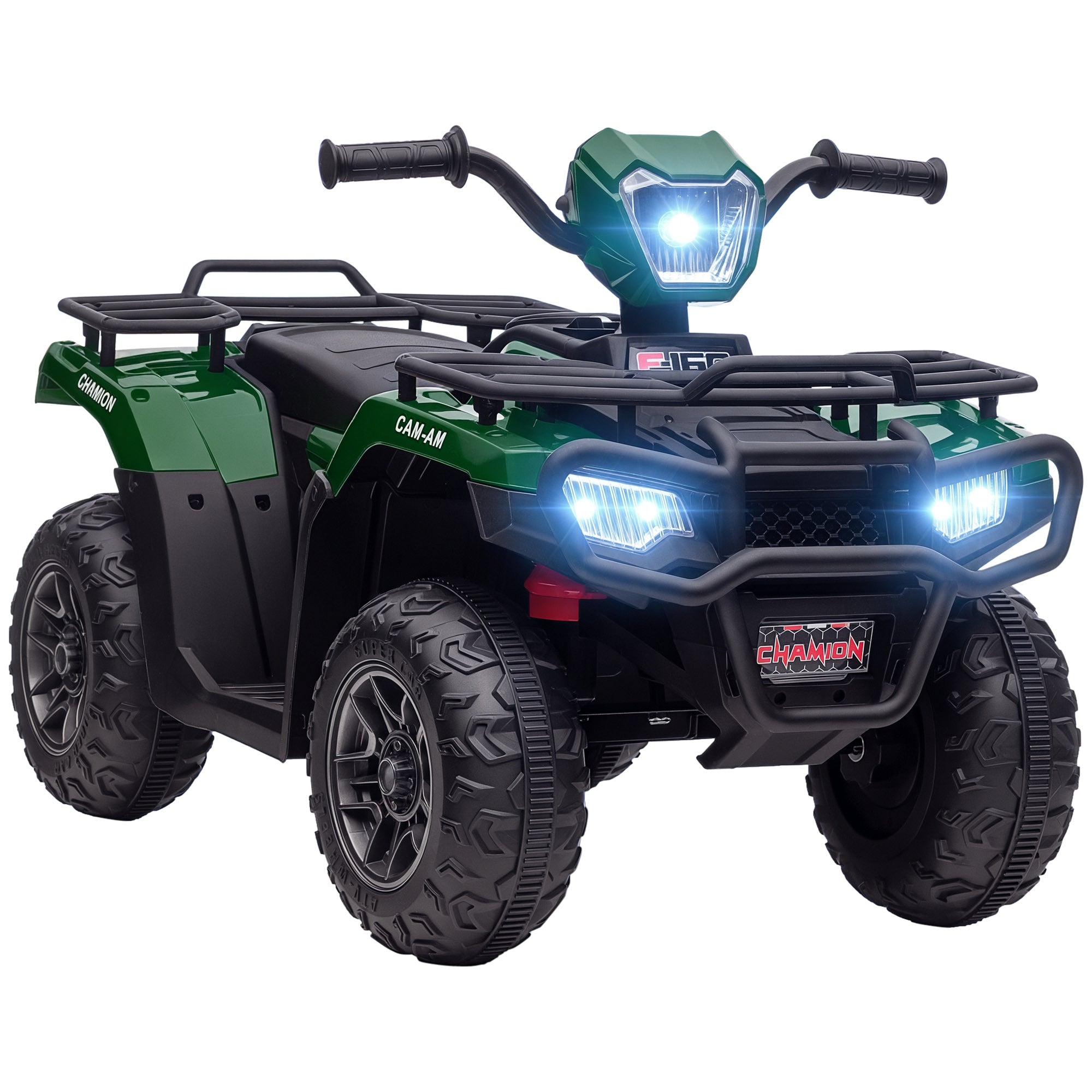 12V Kids Quad Bike with Forward, Reverse Functions, Ride-On ATV w/ Music, LED, Headlights, for Ages 3-5 Years