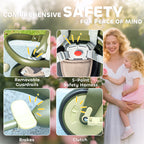 5 in 1 Kids Trike with Adjustable Backrest, Toddler Tricycle with Push Handlebar, Adjustable Backrest, Dark Green